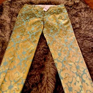 J. Crew Gorgeous Metallic Jacquard Pants